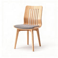 Wooden dining chair with upholstered seat in gray 40 x 40 x 85cm
