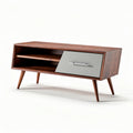 Wooden coffee table with storage drawer and open shelves 120 x 40 x 45cm