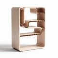 Wooden display shelf for home or office with curved design 40 x 30 x 75cm