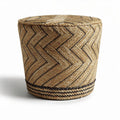 Woven wicker storage basket with chevron pattern for home organization 40 x 40 x 30cm