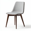 Upholstered dining chair with wooden legs in grey 45 x 50 x 80cm