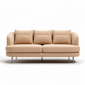 Modern three-seater sofa with removable cushions in beige fabric 200 x 90 x 80cm